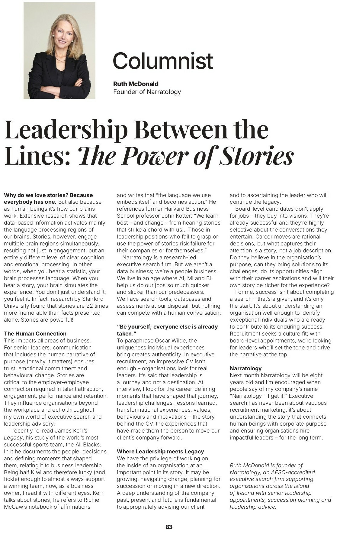 Leadership Between the Lines: The Power of Stories